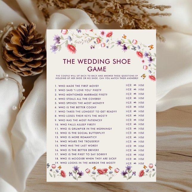 Lavender Wildflower Bridal Shower Shoe Game (Creator Uploaded)