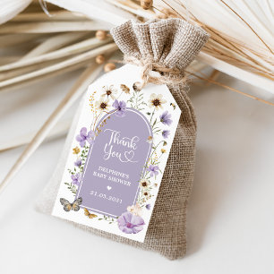 Lavender Wildflower Garden Baby Shower Favors Gift Tags