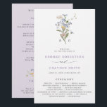 Lavender Wildflower Meadow Garden Wedding Program<br><div class="desc">This elegant lavender budget wedding program features delicate wildflower blooms in soft pastel tones paired with a refined botanical monogram crest. The muted purple accents and airy meadow florals create a romantic yet minimalist look, perfect for couples who love chic garden-inspired stationery. Designed in a clean and affordable format, this...</div>