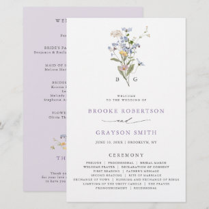Lavender Wildflower Meadow Garden Wedding Program