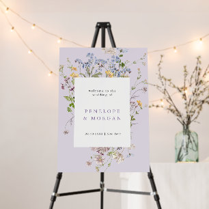 Lavender Wildflower Meadow Garden Wedding Welcome  Foam Board