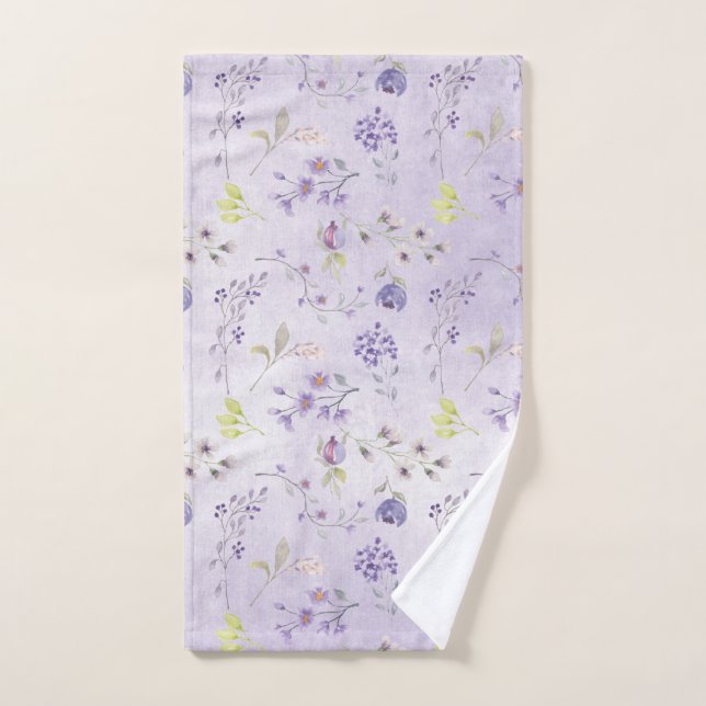 Lavender Wildflower Pattern Hand Towel (Hand Towel)