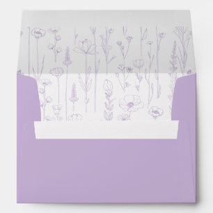 Lavender Wildflower Printed Envelope Interior