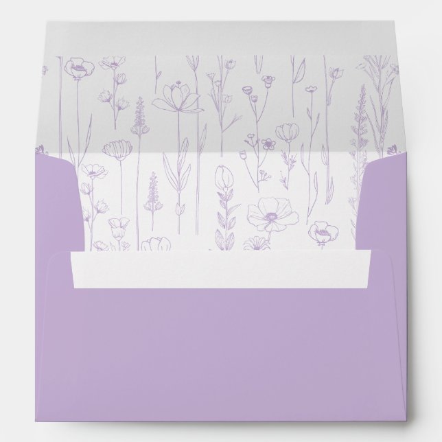 Lavender Wildflower Printed Envelope Interior (Back (Bottom))