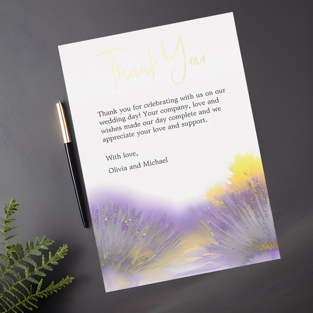 Lavender wildflower Watercolor Thank You card (Creator Uploaded)