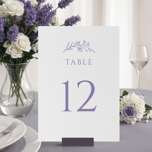 Lavender Wildflower Wedding Table Number (Creator Uploaded)