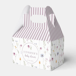 Lavender wildflowers baby shower candy favor boxes