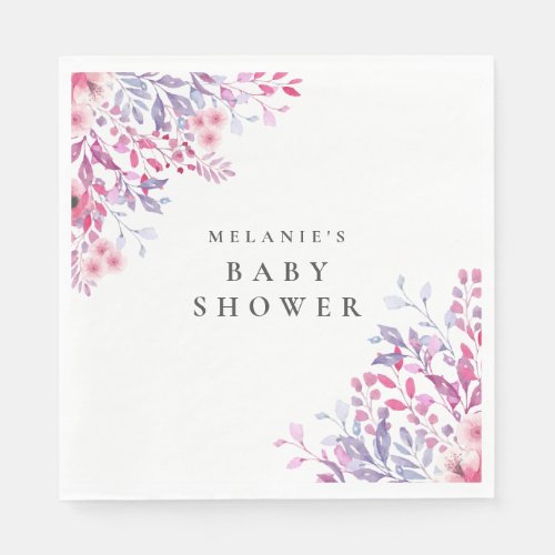 Lavender Wildflowers Baby Shower  Sprinkle Napkins