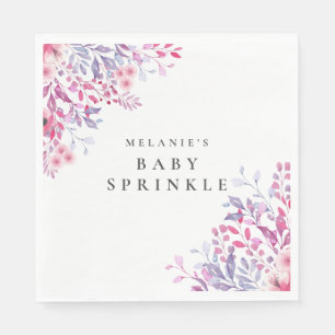 Lavender Wildflowers Floral Baby Sprinkle / Shower Napkins