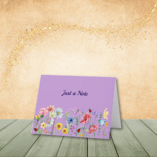 Lavender Wildflowers in the Field Note Cards