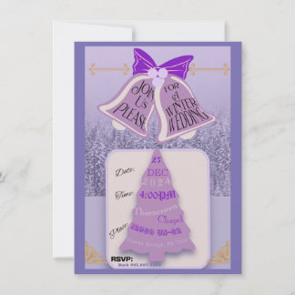 Lavender Winter Pines with Bells