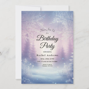 Lavender Winter Snowfall Serenade Birthday Party Invitation