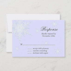 Lavender Winter Snowflake Wedding RSVP