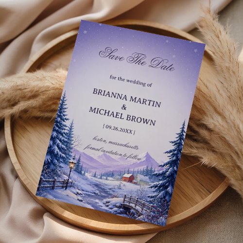 Lavender Winter Valley Beneath Save The Date