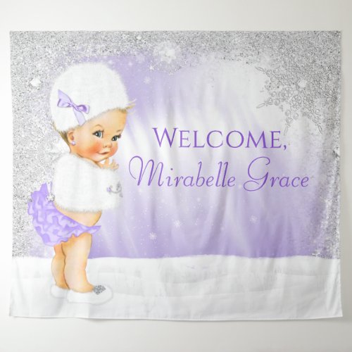 Lavender Winter Wonderland Baby Shower Backdrop