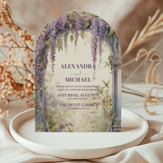 Lavender Wisteria Botanical Wedding Invitation (Creator Uploaded)