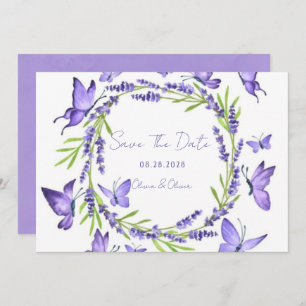Lavender Wisteria & Butterflies Save The Date