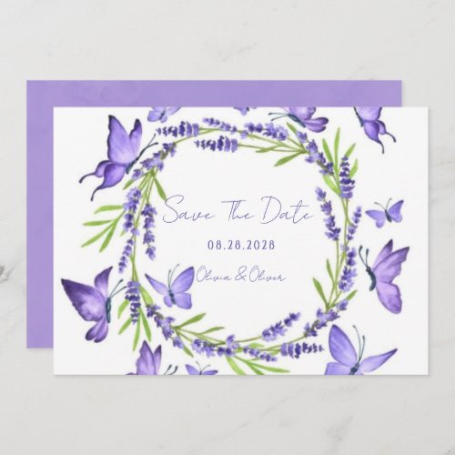 Lavender Wisteria  Butterflies Save The Date