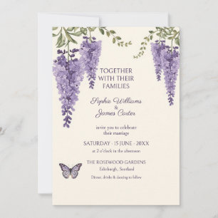 Lavender Wisteria Butterfly Provence Wedding Invitation