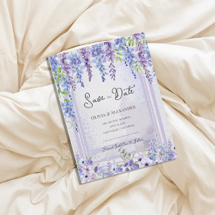 Lavender Wisteria Floral Arch Romantic Wedding Announcement Postcard