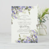 Lavender With Eucalyptus Greenery Wedding Invitation (Standing Front)