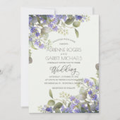 Lavender With Eucalyptus Greenery Wedding Invitation (Front)