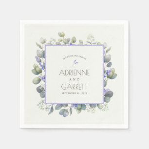 Lavender With Eucalyptus Greenery Wedding Paper Napkins