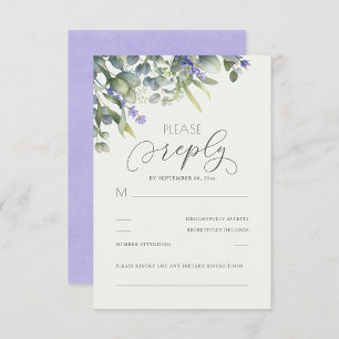 Lavender With Eucalyptus Greenery Wedding RSVP Card