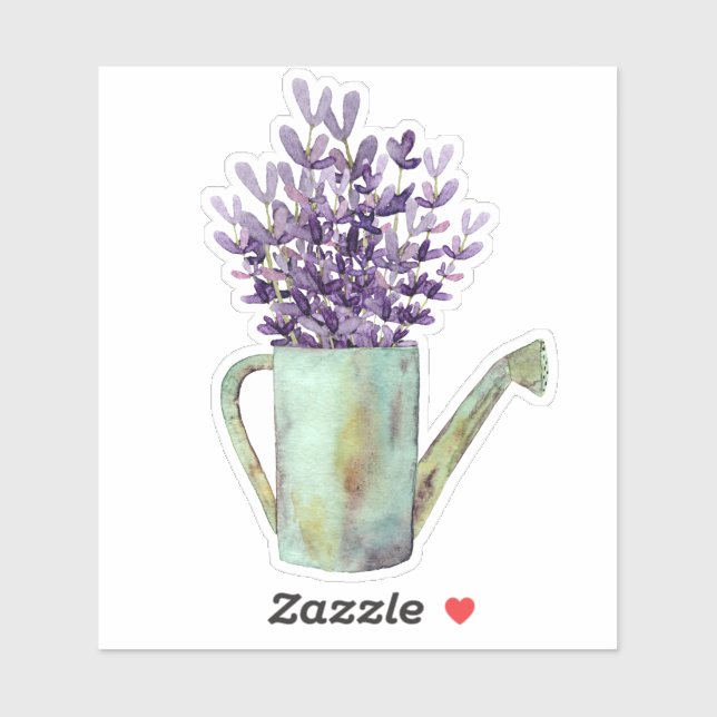 Lavender  with Rustic Watering Can  Sticker (Sheet)