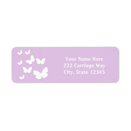 Lavender with White Butterflies Address Labels