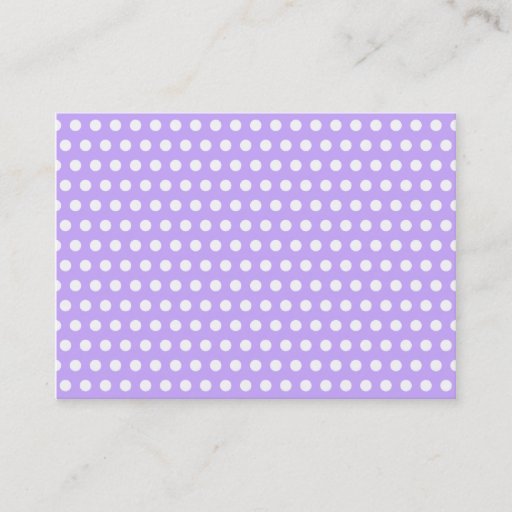 Customizable Lavender with White Polka Dots Business Card
