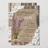 Lavender Wood Lace Rustic Bridal Shower Invitation (Front/Back)