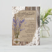 Lavender Wood Lace Rustic Bridal Shower Invitation (Standing Front)