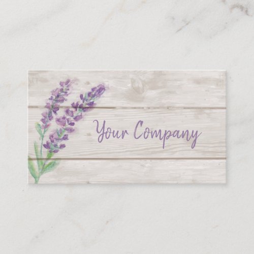Lavender  Wood Watercolor Essential Oils Business Card