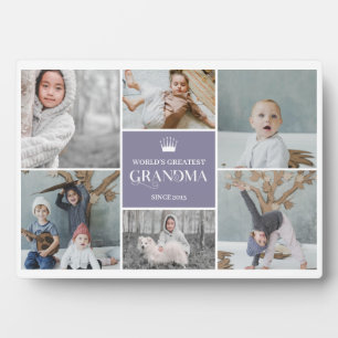 Lavender World's Greatest Grandma Photo Collage Plaque