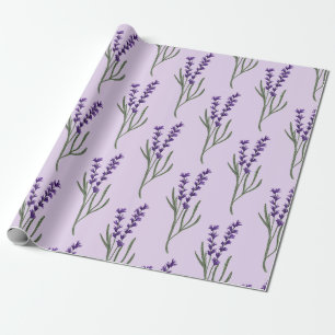 Lavender Wrapping Paper Purple Pattern