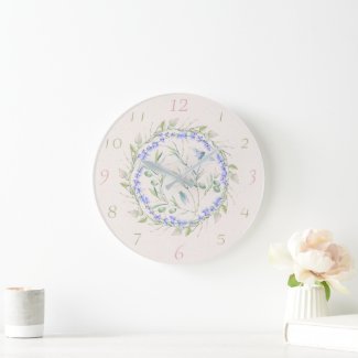 Lavender Wreath Olive Branch Provence Wall Clock