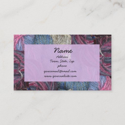 Customizable Lavender yarn business cards