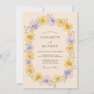 Lavender Yellow Blossom Wedding Invitation