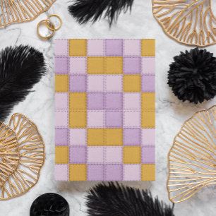 Lavender Yellow Checkerboard Mailer Cute Aesthetic