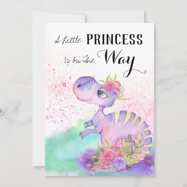 *~* Lavender Yellow Dragon Baby Girl Baby Shower Invitation (Front)