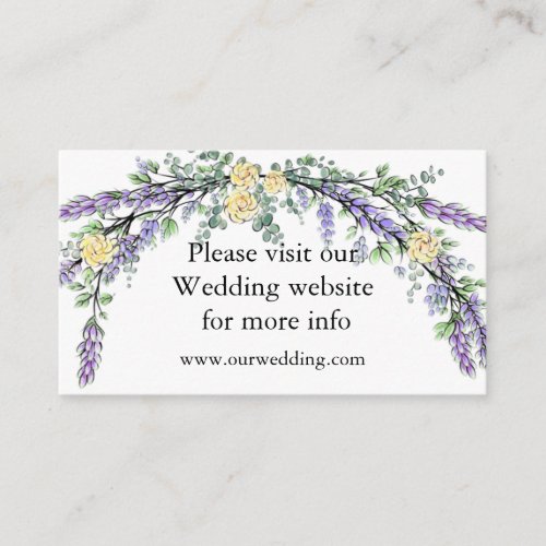 Lavender Yellow Rose and Eucalyptus Enclosure Card