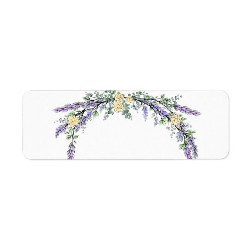 Lavender Yellow Rose and Eucalyptus Label