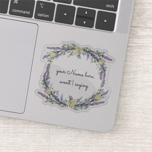 Lavender Yellow Rose and Eucalyptus Sticker