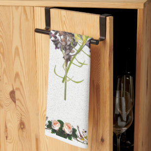 Lavender & Yellow Wildflower Botanical Design Kitchen Towel