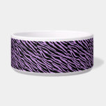 Lavender Zebra Striped Bowl<br><div class="desc">Soft Lavender and Black Zebra Stripes cover this awesome pet food bowl. Want to personalize it,  click Customize It and add your own Text.</div>