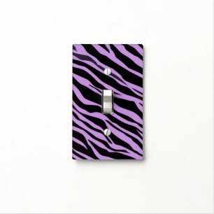 Lavender Zebra Striped Light Switch Cover