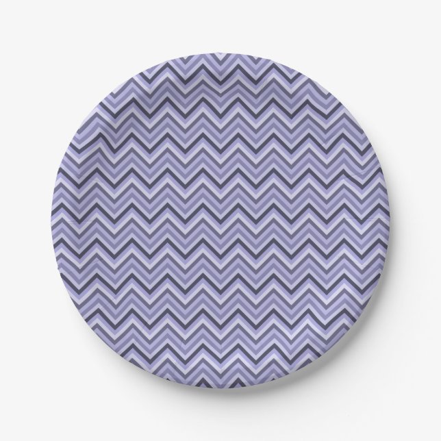 Lavender Zig Zags Paper Plates (Front)