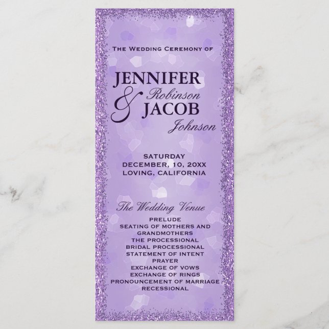 LavenderLights Wedding Program (Front)