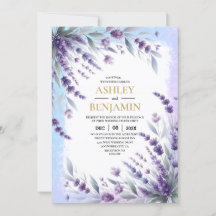 Lavenders And Blue Elegant Floral Watercolor
